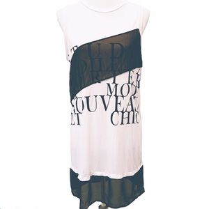 River Island Black and White Sleeveless Tunic Dress